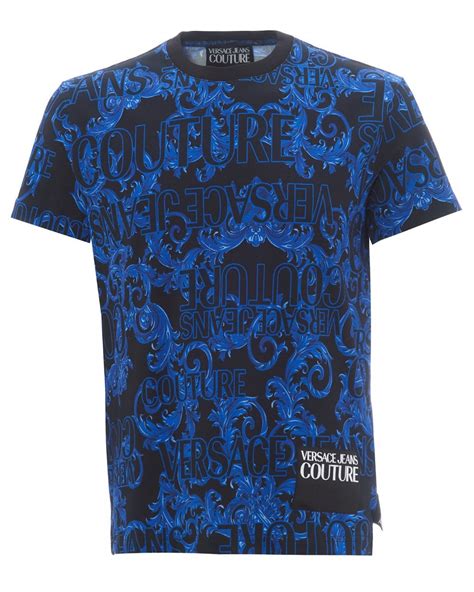 versace jeans baroque t shirt blue|Versace Jeans black.